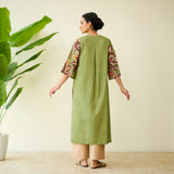Morni Hand Embroidered Mulmul Cotton Kurta - Sage Green
