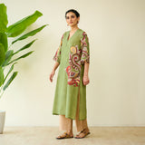 Morni Hand Embroidered Mulmul Cotton Kurta - Sage Green