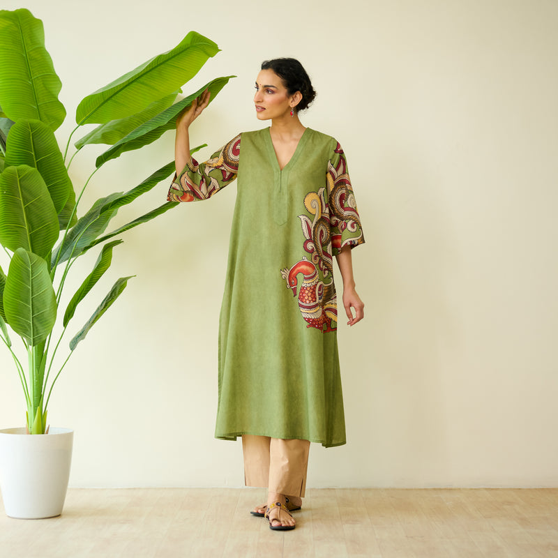 Green Kurta  Set main image 1