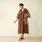 Morni Hand Embroidered Mulmul Cotton Kurta - Brown