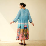 Tira Kota Doria Cotton Fun Dress - Ice Blue