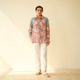 Raga Kota Doria Cotton Shirt - Turquoise