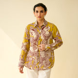 Raga Kota Doria Cotton Shirt - Yellow