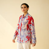 Raga Kota Doria Cotton Shirt - Tomato Red