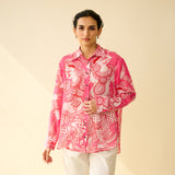 Raga Kota Doria Cotton Shirt - Pink