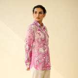 Raga Kota Doria Cotton Shirt - Pink Ombre