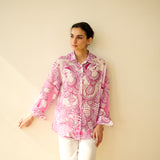 Raga Kota Doria Cotton Shirt - Pink Ombre
