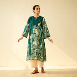 Taal Hand Embroidered Mulmul Cotton Kurta - Green