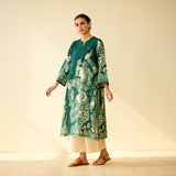Taal Hand Embroidered Mulmul Cotton Kurta - Green