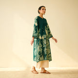 Taal Hand Embroidered Mulmul Cotton Kurta - Green