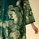 Taal Hand Embroidered Mulmul Cotton Kurta - Green