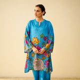 Lily Modal Hand Embroidered Coord Set - Electric Blue