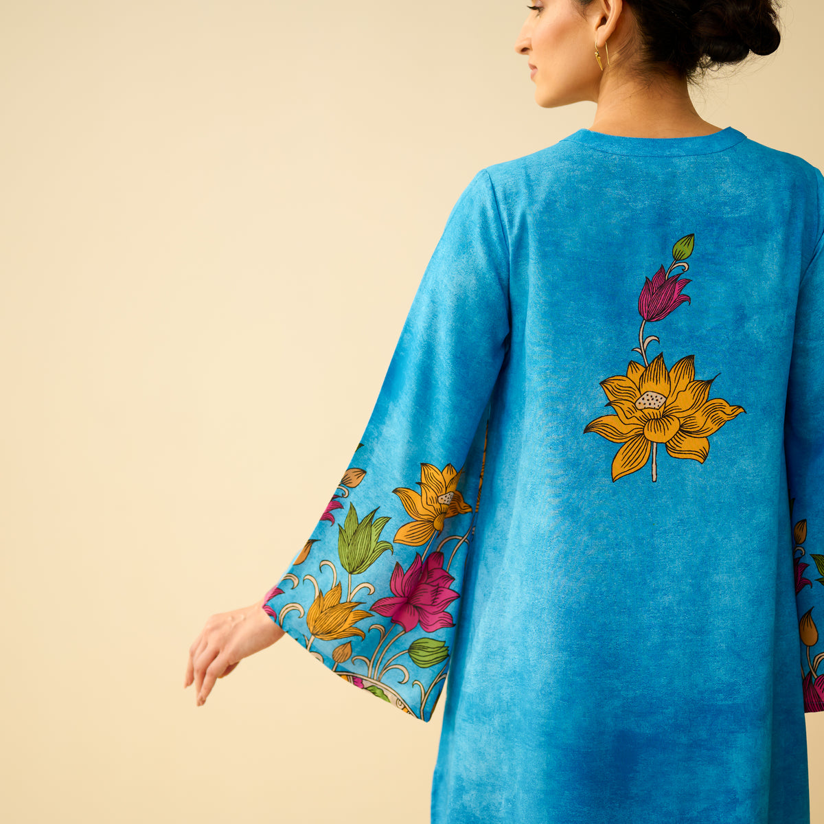 Lily Modal Hand Embroidered Coord Set - Electric Blue