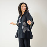 Dahlia Statement Embroidered Cotton Co-ord Set - Black