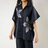 Dahlia Statement Embroidered Cotton Co-ord Set - Black