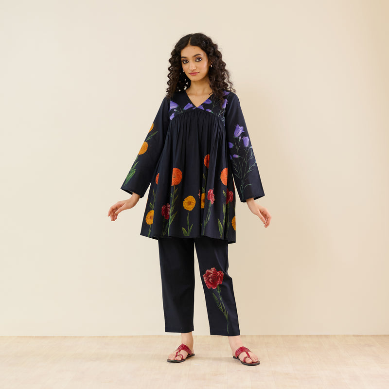 At The Florist’s Cotton Co-ord Set - Black