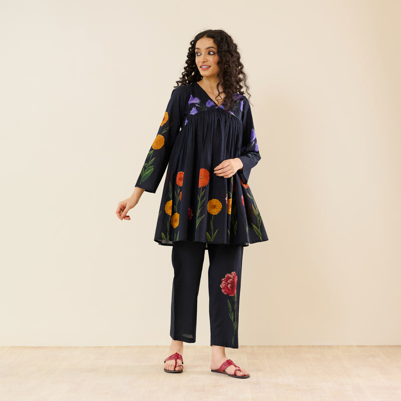 At The Florist’s Cotton Co-ord Set - Black