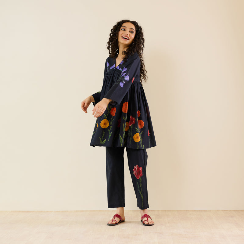 At The Florist’s Cotton Co-ord Set - Black
