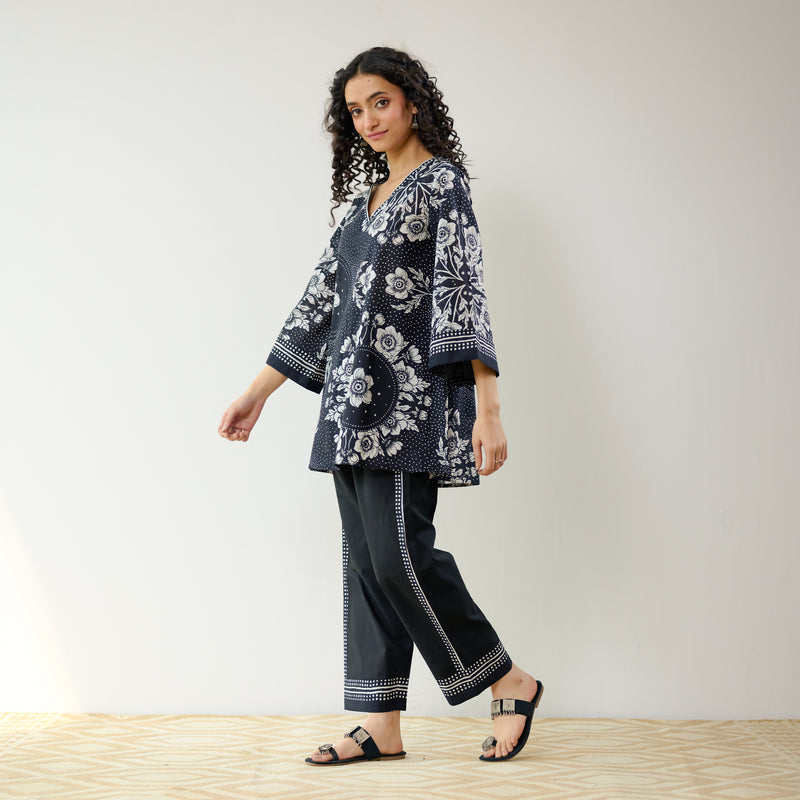 Dewdrop Cotton Co-ord Set - Classic Black