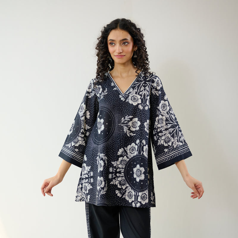Dewdrop Cotton Co-ord Set - Classic Black