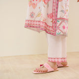 In Full Bloom Slub Cotton Kurta Set - Off White