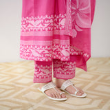 Daisy Cotton Kurta Set with Dupatta - Pink