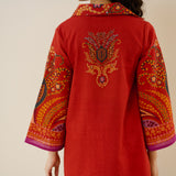 Kashira Slub Cotton Co-ord Set - Rust
