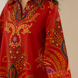 Kashira Slub Cotton Co-ord Set - Rust