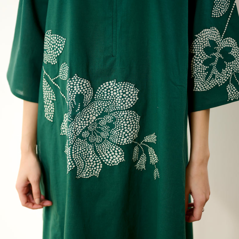 Meadow Patchwork Cotton Kurta Set - Emerald Green