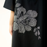 Meadow Patchwork Cotton Kurta Set - Black