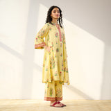 Mehfil Cotton Printed Co-ord Set - Mango Yellow