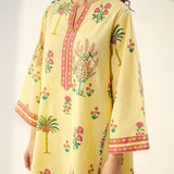 Mehfil Cotton Printed Co-ord Set - Mango Yellow