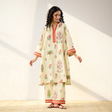 Mehfil Cotton Printed Co-ord Set - Off White Multicoloured