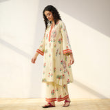 Mehfil Cotton Printed Co-ord Set - Off White Multicoloured