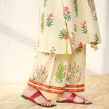 Mehfil Cotton Printed Co-ord Set - Off White Multicoloured
