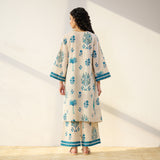 Mehfil Cotton Printed Co-ord Set - Off White Monotone