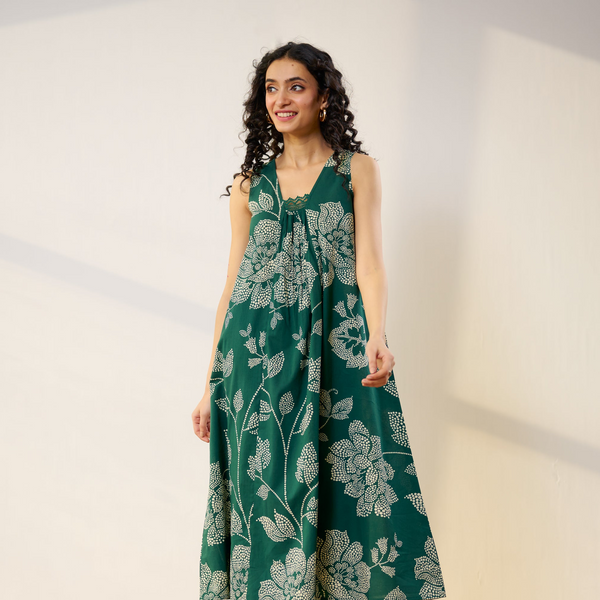 Rosewood Cotton Kurta - Emerald Green