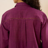 Sunflower Slub Cotton Co-ord Set - Burgundy