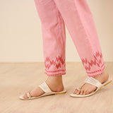 Paisley Slub Cotton Co-ord Set - Peach