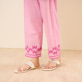 Paisley Slub Cotton Co-ord Set - Pink
