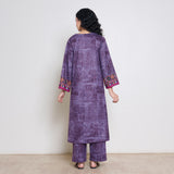 Banjara Woollen Hand Embroidered Kurta Set - Cherry Lacquer