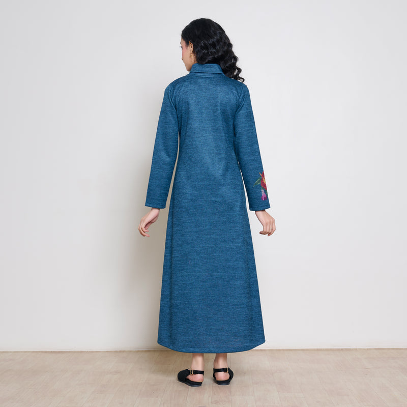 Orchid Woollen Statement Dress - Transformative Teal