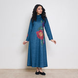 Orchid Woollen Statement Dress - Transformative Teal