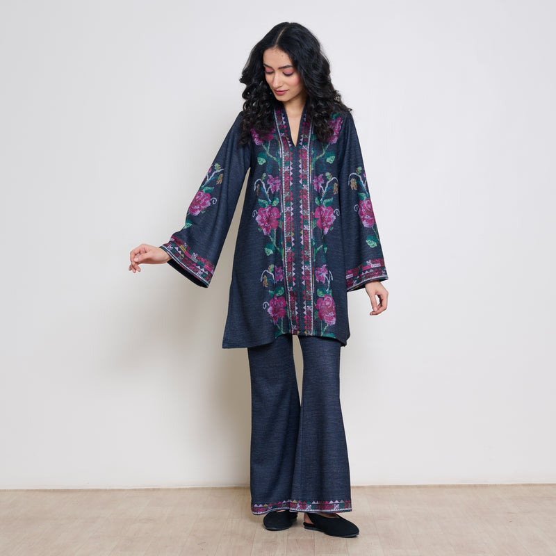 Rosy Woollen Coord Set - Black