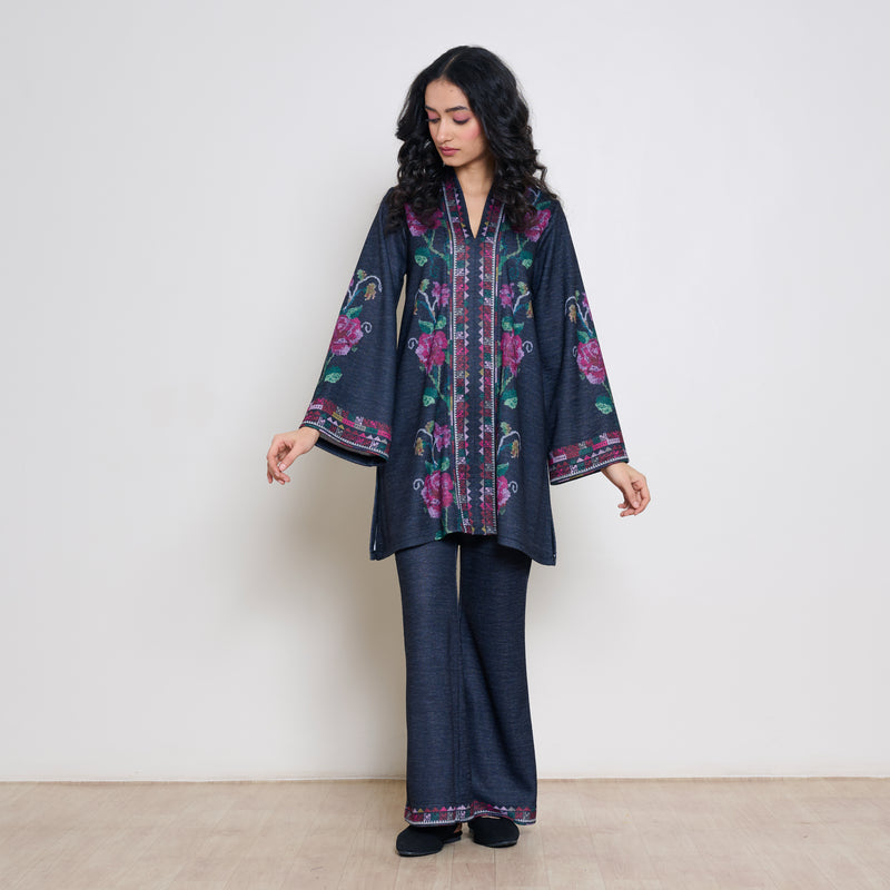 Rosy Woollen Coord Set - Black