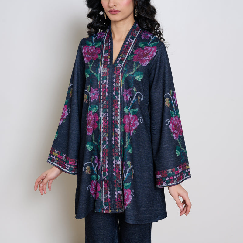 Rosy Woollen Coord Set - Black