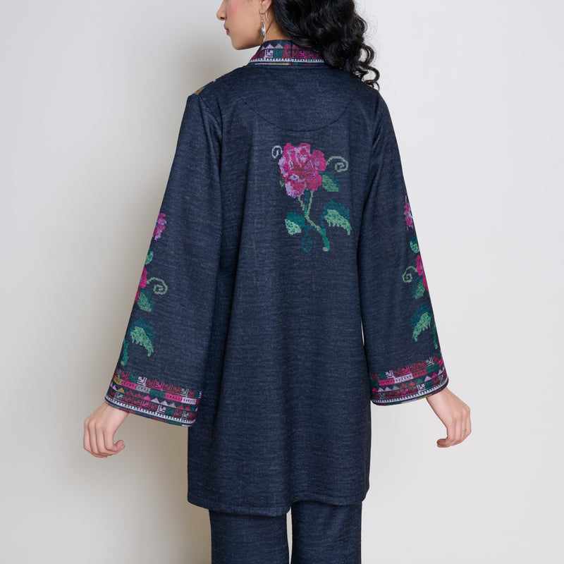 Rosy Woollen Coord Set - Black