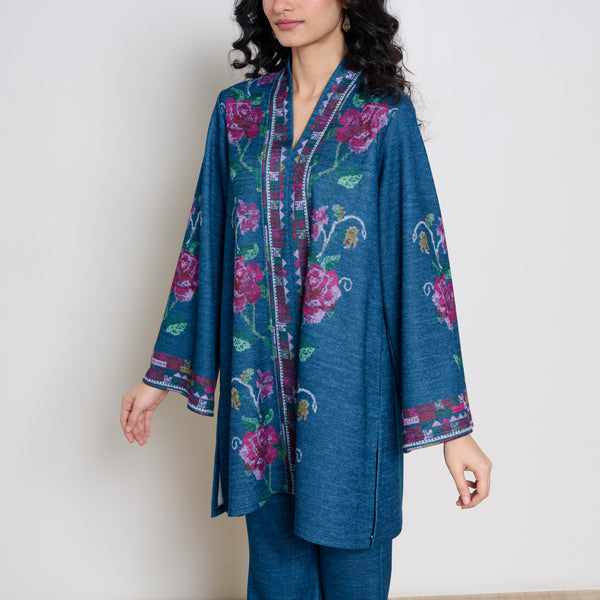 Rosy Woollen Coord Set - Transformative Teal