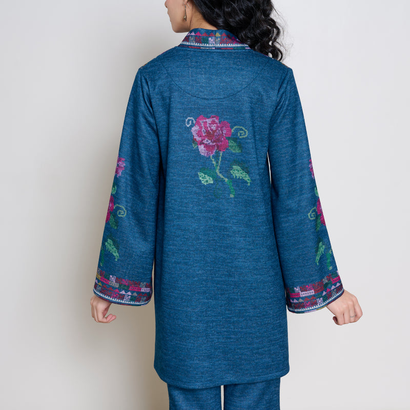 Rosy Woollen Coord Set - Transformative Teal