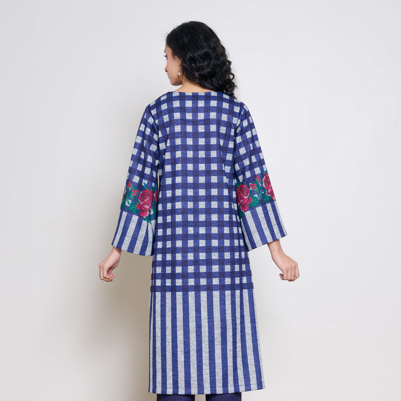 Evermore Woollen Hand Embroidered Kurta - Violet